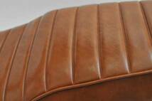 SRV250 生地 レザー 濃いキャメル 防水タックロール YAMAHA seat leather cover water proof tuckroll for reupholster material_画像2