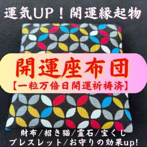 開運座布団　一粒万倍日祈祷　運気アップ！波動上昇！金運　持ち物の運気をあげる　黒