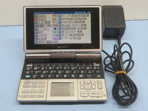 40コンテンツ★SHARP PW-TC930 電子辞書 ブラック Papyrus シャープ パピルス アダプター付き 動作品 94383★！！ 