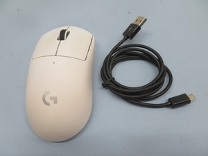 ★Logicool SUPERLIGHT PRO ワイヤレスゲーミングマウス ホワイト ロジクール PC用品 ケーブル付き USED 94481★！！