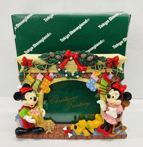 H204-H21-1273 Tokyo Disney 東京ディズニー クリスマス ミッキーマウス ミニーマウス 写真立て フォトフレーム 約14.5×18cm