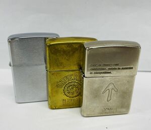 H223-H21-973 ▲■ ZIPPO ジッポー UNIVERSITY HAWAIIなど オイルライター 喫煙具 喫煙グッズ まとめ売り 3点セット