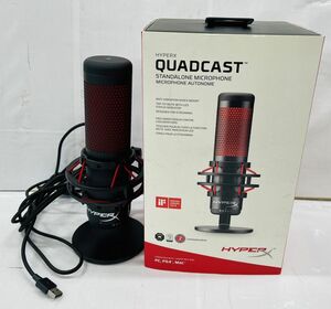 G215-G15-47 HYPERX ハイパーエックス QUADCAST クアッドキャスト HX-MICQC-BK スタンドアロンマイク 箱付き