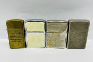 H214-H11-2048 ▲■ ZIPPO ジッポー U.S. NAVY AMERICAN EAGLE 7 TRADE MARKなど 喫煙具 喫煙グッズ まとめ売り 4点セット