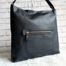 【極美品 近年モデル】BALLY バリー トートバッグ ビジネス 肩掛け ショルダー A4収納可 レザー シボ革 ブラック 黒 型押しロゴ メンズ_画像1