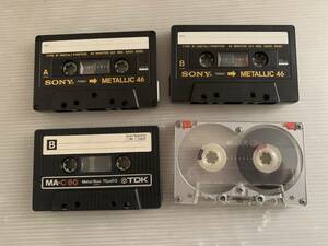 TDK MA-R 60 TDK MA-C60 SONY METALLIC 46 METAL cassette tape 4 pcs set 