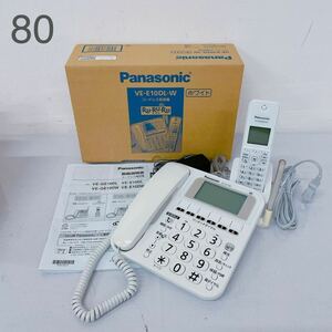 5A010 Panasonic Panasonic cordless telephone machine VE-E10DL-W white telephone call parent machine cordless handset manual attaching original box attaching electrification verification settled 