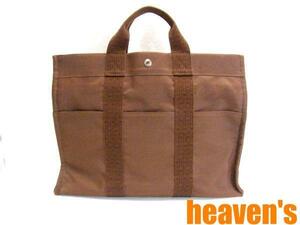 ◆ヘヴンズ◆HERMES エールライントートMM ブラウン 美品