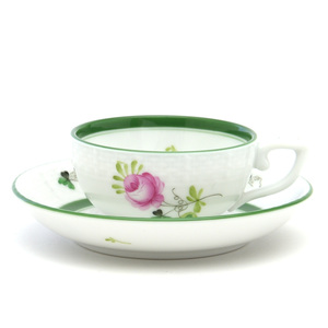 Art hand Auction Чашка и блюдце Herend Demitasse Венская роза Фарфоровая чашка Мока с ручной росписью Западная посуда Кофейная чашка и блюдце Посуда Сделано в Венгрии Совершенно новый Herend, Чайная посуда, чашка и блюдце, Кубок демитассе