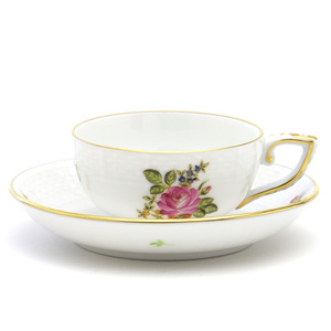 Art hand Auction Herend Tasse à expresso (00714) et soucoupe Petit bouquet de roses (rose) Porcelaine peinte à la main Vaisselle occidentale Tasse Moka Motif floral Fabriqué en Hongrie Tout neuf Herend, Ustensiles à thé, tasse et soucoupe, Tasse à demi-tasse