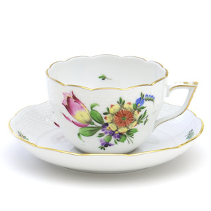 Art hand Auction Herend Multi-purpose Cup & Saucer Tulip Bouquet (BT-3) Hand-painted Porcelain Tableware Coffee/Tea Cup Tableware Made in Hungary Brand New Herend, Tea utensils, Cup and saucer, coffee, Can also be used for tea