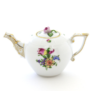Art hand Auction Herend Teapot (Mini) Tulip Bouquet (BT-3) Rose Decoration Handmade Hand-painted Western Tableware Tableware Made in Hungary Brand New Herend, Western-style tableware, Tea utensils, pot
