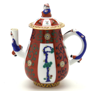 Art hand Auction Herend Cafetière (Mini) Xi'an Rouge Fait à la main Peint à la main Ajouré Vaisselle occidentale Chinoiserie Mandarin Décoration Fabriqué en Hongrie Tout neuf Herend, Vaisselle de style occidental, Ustensiles à thé, pot