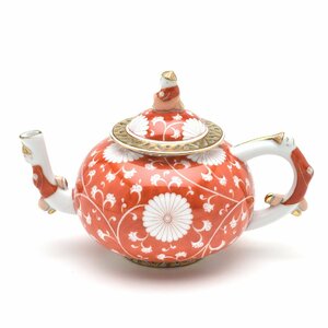 Art hand Auction Herend Teapot (Mini) Chrysanthemum, Orange, Mandarin Decoration, Handmade, Hand-painted, Signed by Master Painter, Openwork, Brand New Herend, Western-style tableware, Tea utensils, pot