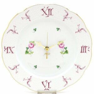 Art hand Auction Herend Wall Clock Vienna Rose Simple Hand Painted Porcelain Wall Clock Ornament Picture Plate Made in Hungary New, Table clock, Wall clock, Wall clock, wall clock, analog