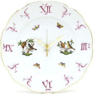 Art hand Auction Herend Wall Clock Rothschild Bird (B) Hand Painted Porcelain Wall Clock Ornament Painted Plate Made in Hungary Brand New, Table clock, Wall clock, Wall clock, wall clock, analog