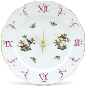 Art hand Auction Herend Wall Clock Rothschild Bird (A) Hand-painted Porcelain Wall Clock Ornament Painted Plate Made in Hungary Brand New, Table clock, Wall clock, Wall clock, wall clock, analog