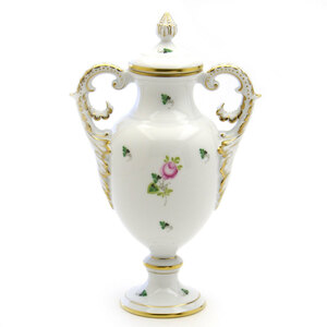 Art hand Auction Herend Vienna Rose Simple Vase (06492) Vase décoratif avec couvercle Vase décoratif en porcelaine peinte à la main Fabriqué en Hongrie Herend, meubles, intérieur, Accessoires intérieurs, vase