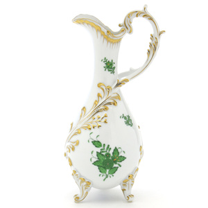 Art hand Auction Herend Water Jug, Aponyi Green, Handmade, Hand Painted, Porcelain, Flower Vase, Ornament, Decoration, Flower Vase, Made in Hungary, Brand New, Herend, Interior accessories, ornament, others