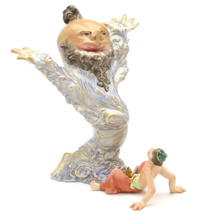 Art hand Auction Figura de muñeca Herend Aladino y Jenny Lámpara mágica hecha a mano Adorno pintado a mano Figura de porcelana hecha en Hungría Nuevo Herend, Accesorios de interior, ornamento, otros