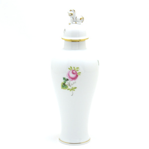 Art hand Auction Herend Vienna Rose Simple Vase (06583) Decorative Vase with Lid, Komainu Ornament, Flower Vase, Hand-Painted, Porcelain, Flower Vase, Ornament, Made in Hungary, Brand New, Herend, furniture, interior, Interior accessories, vase