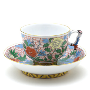 Art hand Auction Herend Tasse à thé et soucoupe Ubai ajourée faite à la main, grande tasse en porcelaine, décoration mandarine fabriquée en Hongrie, tout neuf Herend, Ustensiles à thé, tasse et soucoupe, Tasse à thé