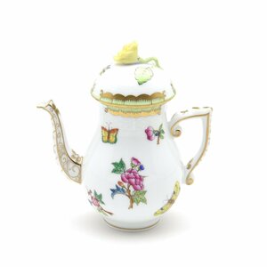 Art hand Auction Herend Coffee Pot (Mini) Victoria Bouquet Decoration Variation Rose Decoration Handmade Hand-painted Porcelain Western Tableware Hungary New Herend, Western-style tableware, Tea utensils, pot