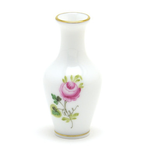 ヘレンド ウィーンの薔薇・シンプル ミニ花瓶(07193) 磁器製 一輪挿し 手描き 花器 花活け 置物 飾り物 ハンガリー製 新品 Herend