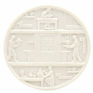 セーブル 限定制作品 轆轤 窯 装飾の図柄 オリジナル 白磁 メダル 飾り物 ビスケット 工房の古いコレクション 1937年制作 フランス Sevres