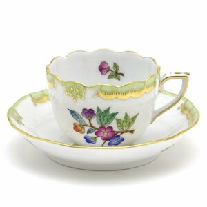 Art hand Auction Herend Mokkatasse und Untertasse Victoria Bouquet Dekoration Variation handbemalt Mokkatasse Western Geschirr Blumen- und Schmetterlingsmuster Made in Hungary Brandneu Herend, Tee-Utensilien, Tasse und Untertasse, Mokkatasse