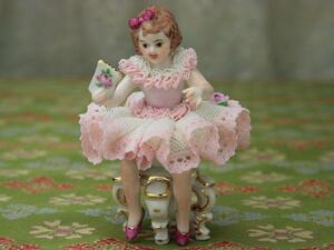 【アイリッシュドレスデン】レース人形 ジュリア ハンドメイド レースドール 人形置物 飾り物 送料無料 ギフト包装無料 アイルランド 新品