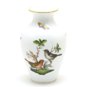 ヘレンド ロスチャイルドバード 花瓶(07003) 手描き 磁器製 飾り壺 花器 花活け 飾り物 ハンガリー製 新品 Herend