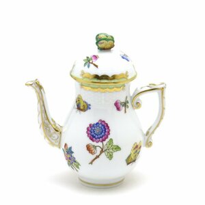 Art hand Auction Herend Coffee Pot (Mini) Victoria Bouquet Decoration Variation Butterfly Decoration Handmade Hand-painted Porcelain Western Tableware Made in Hungary Brand New Herend, Western-style tableware, Tea utensils, pot