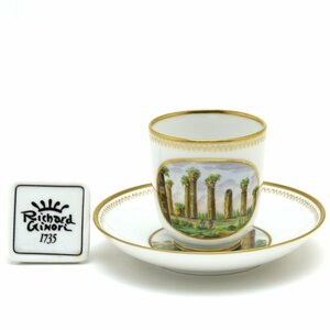 Art hand Auction [Edición limitada] Taza de café Richard Ginori Ruinas antiguas con soporte con logotipo de marca para tiendas, Nuevo, utensilios de té, taza y plato, Taza de café