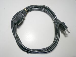 2ピン AC電源ケーブル 125V/7A 1.8m 黒 中古品（008）