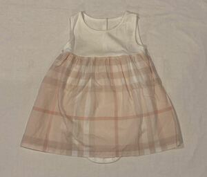 【未使用・新品】BURBERRY BURBERRY CHILDREN　バーバリー ベビー服 チェック 乳幼児 92cm/24M ホワイト ピンク