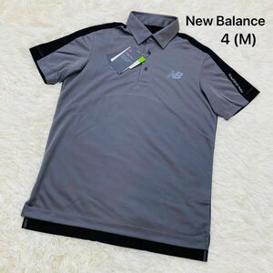 【新品】ニューバランスゴルフ　半袖　ポロシャツ　グレー　4　メンズ