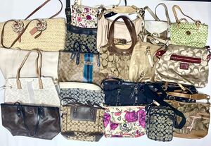 1 jpy COACH Coach signature etc. canvas leather etc. tote bag handbag shoulder bag 20 point set set sale DA3596