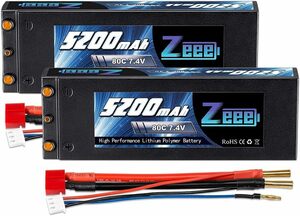 ゼエエ Zeee 7.4V 80C 5200mAh 2S lipo battery リポバッテリー RC バッテリー 大容量バッテ