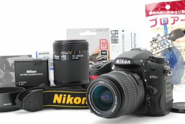 美品 Nikon ニコン D7000 ダブルズームレンズセット SD(32GB)カード、おまけ付 ★1ヶ月保証★