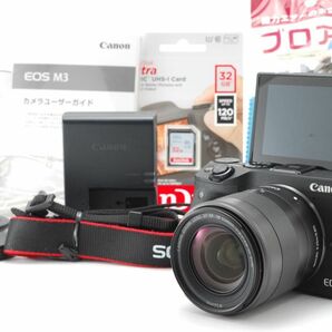 美品 Canon キヤノン Eos M3 レンズセット SD(32GB)カード、おまけ付 ★1ヶ月保証★