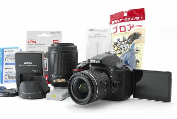 極上美品 Nikon ニコン D5300 ダブルズームレンズセット SD(32GB)カード、おまけ付 ★1ヶ月保証★