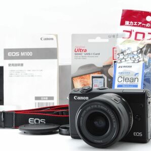 美品 Canon キヤノン Eos M100 レンズセット SD(32GB)カード、おまけ付 ★1ヶ月保証★