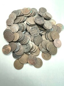 旧硬貨まとめて　桐１銭青銅貨146枚　カラス1銭黄銅貨13枚