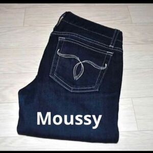 MOUSSY マウジー ストレッチ スキニージーンズ　ホワイトステッチデニム　インディゴ