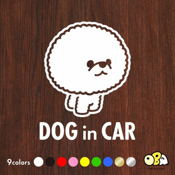 DOG IN CAR/ビションフリーゼ ステッカー KIDS IN CAR BABY IN CAR CAMP LIFE