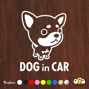 DOG IN CAR/チワワ（スムース・Bタイプ） カッティングステッカー KIDS IN CAR・CAMP LIFE