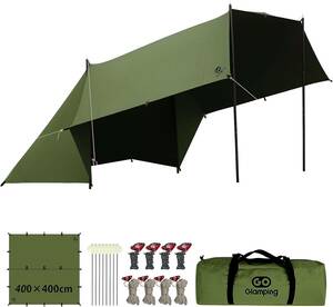 GOGlamping HENGEN+スクエアタープTC 正方形タープ ポリコットン 焚き火可 【19箇所ループ・特殊防水テープ付き