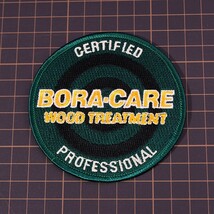 OA30 CERTIFIED PROFESSIONAL BORA-CARE WOOD TREATMENT 広告 殺虫剤ロゴ 丸形 ワッペン アメリカ 米国 輸入雑貨_画像3