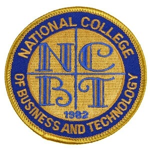 EF11 NATIONAL COLLEGE OF BUSINESS AND TECHNOLOGY 丸形 ワッペン パッチ ロゴ エンブレム アメリカ 米国 USA 輸入雑貨